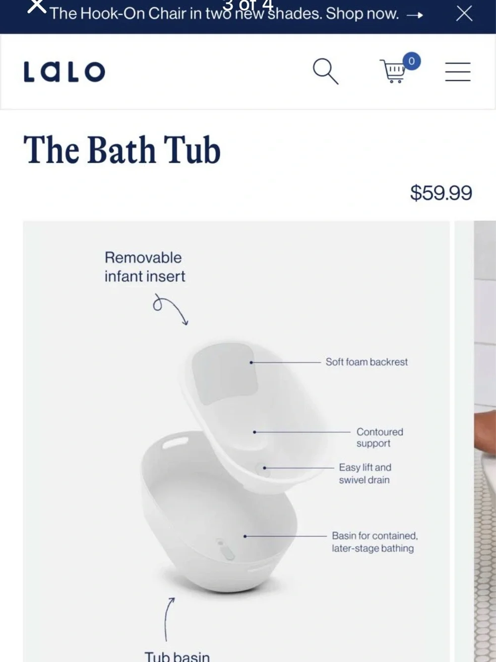 Lalo BATH TUB NWT
